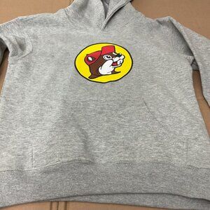 Buc-ees Youth Medium Gray Hoodie With Logo Graphic